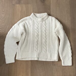 Abercrombie Kids Cream Cable Knit Turtleneck Sweater